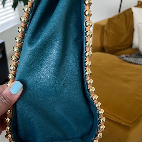 Big Buddha Cream Tote with Gold Studs - Picture 14 of 15